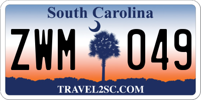 SC license plate ZWM049