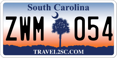 SC license plate ZWM054