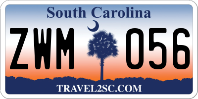 SC license plate ZWM056