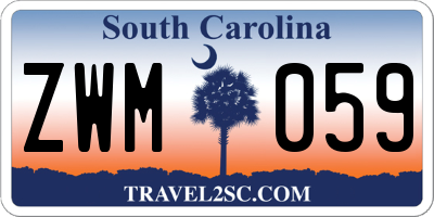 SC license plate ZWM059