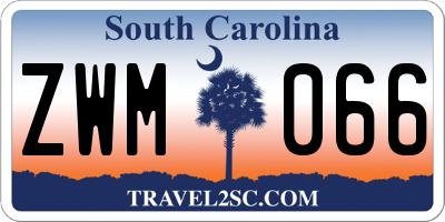 SC license plate ZWM066