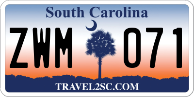 SC license plate ZWM071