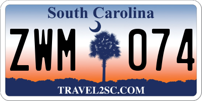 SC license plate ZWM074