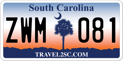 SC license plate ZWM081
