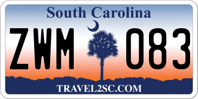 SC license plate ZWM083