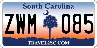 SC license plate ZWM085