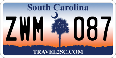 SC license plate ZWM087