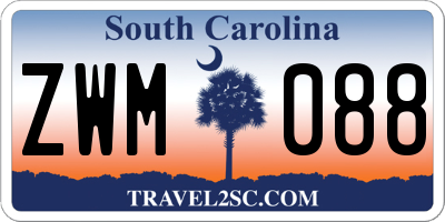 SC license plate ZWM088