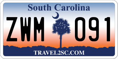 SC license plate ZWM091