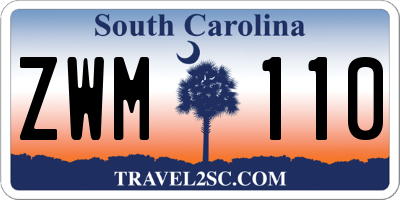 SC license plate ZWM110