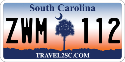 SC license plate ZWM112