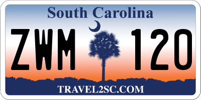 SC license plate ZWM120