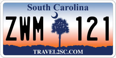 SC license plate ZWM121