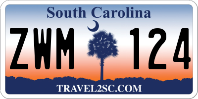 SC license plate ZWM124