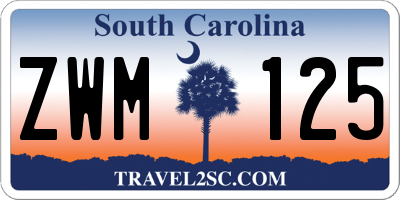 SC license plate ZWM125