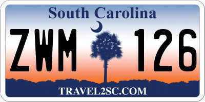 SC license plate ZWM126