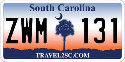 SC license plate ZWM131