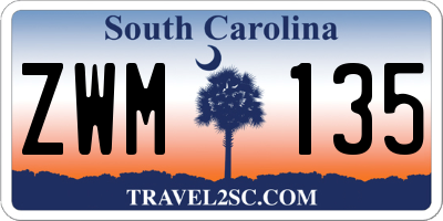 SC license plate ZWM135