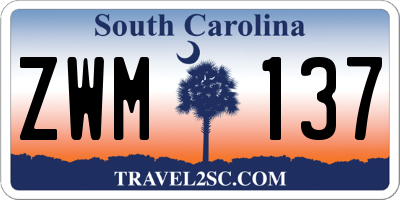 SC license plate ZWM137