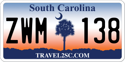SC license plate ZWM138