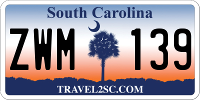 SC license plate ZWM139