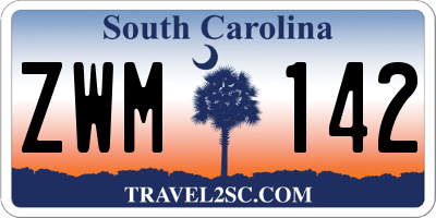 SC license plate ZWM142