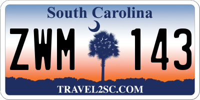 SC license plate ZWM143