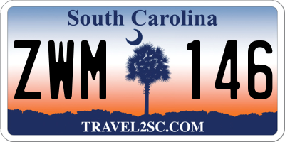 SC license plate ZWM146