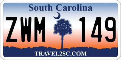 SC license plate ZWM149