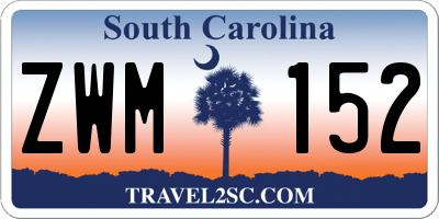 SC license plate ZWM152