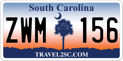 SC license plate ZWM156