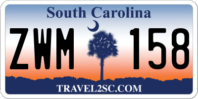 SC license plate ZWM158