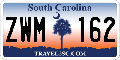 SC license plate ZWM162