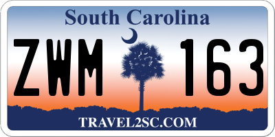 SC license plate ZWM163