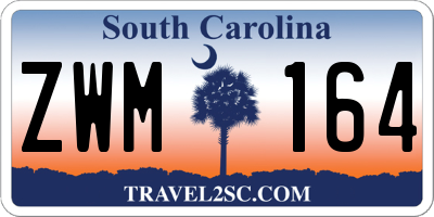 SC license plate ZWM164