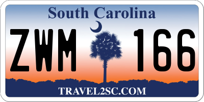 SC license plate ZWM166