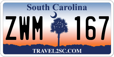 SC license plate ZWM167