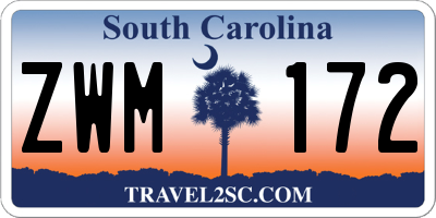 SC license plate ZWM172