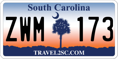 SC license plate ZWM173