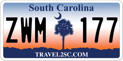 SC license plate ZWM177