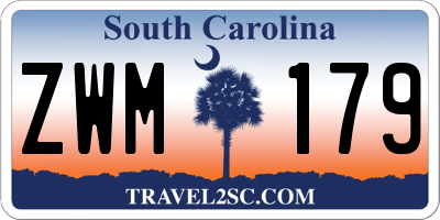 SC license plate ZWM179
