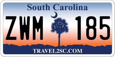 SC license plate ZWM185