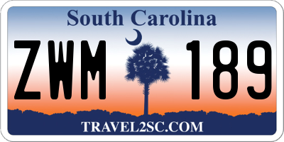 SC license plate ZWM189