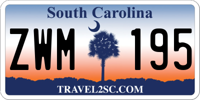 SC license plate ZWM195