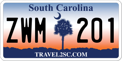 SC license plate ZWM201