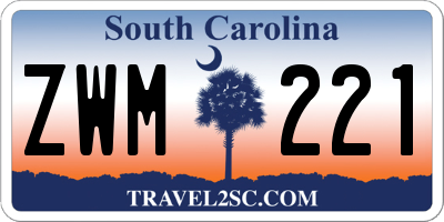 SC license plate ZWM221