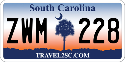 SC license plate ZWM228