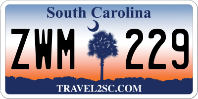 SC license plate ZWM229