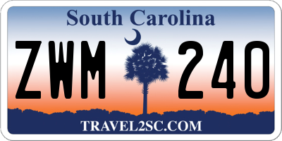 SC license plate ZWM240