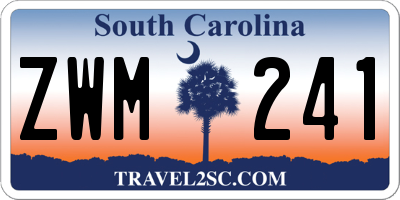 SC license plate ZWM241